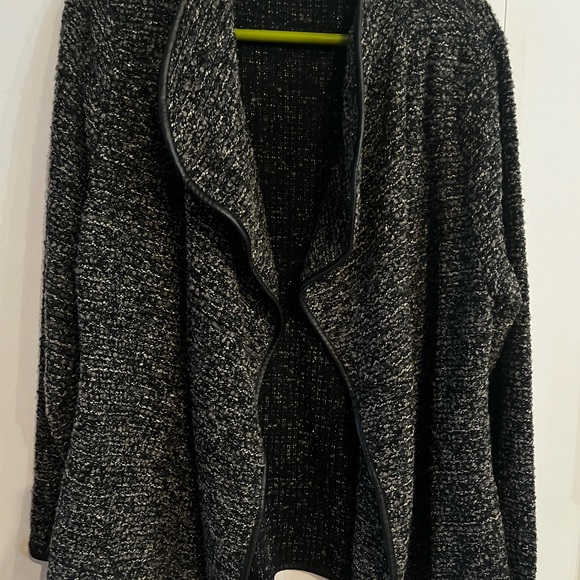 Warm cardigan black and tan. - Picture 2 of 4
